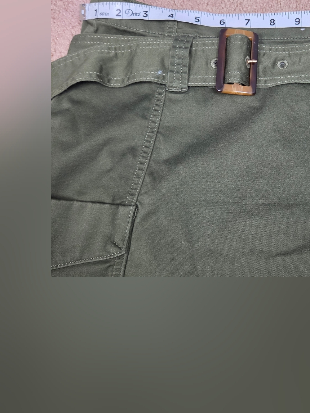 Express Olive Green Utility Belted Mini Skirt - Picture 7 of 7
